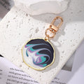 Gold Tone Irregular Round Marbled Swirl Clip Keychains in Six Colors view 2