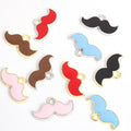 Enamel Mustache Charms in Five Colors and Two Metal Tones view 2