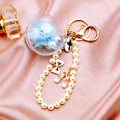 Clear Flower Globe Keychains with Pearl Loops in Six Colors plus Assorted view 8