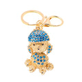 Rhinestone Poodle Dog Keychain Gold Tone Sitting Charm view 5