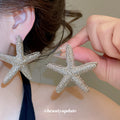 Textured Starfish Stud Earrings in Gold and Silver Tones view 3