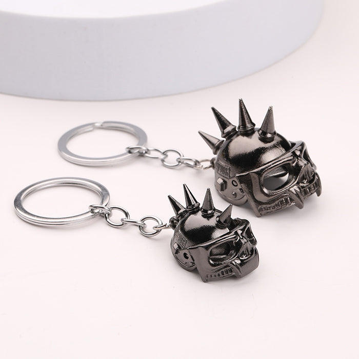 Skull Helmet Zinc Alloy Game Theme Keychain Pendant Accessory