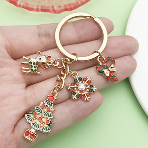 Enamel Christmas Charm Keychains on Split Rings, 81 Design Choices
