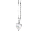 Heart Clear CZ Pendant Necklace Gold Silver Tone Metal Chain view 5