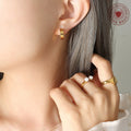 Small Gold Plain Hoop Ear Clips No-Piercing Clip-On Pair view 3