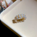 Double Row Pearl Bracelets and Matching Pearl Band Rings view 9