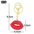 Red Rhinestone Lips Keychain Metal Kiss Pendant Bag Charm view 2