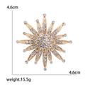 Radiating Crystal Sunburst Brooch in Gold or Silver Tone view 5