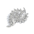 Silver Tone Flower Crystal Pearl Look Two Designs Metal Brooch Pin view 3