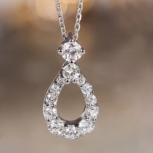 Alternate close view of the silver tone necklace