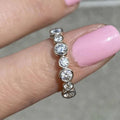 Multicolor Round Stone Bezel-Set Eternity Band Ring view 5