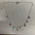 Delicate Floral Station Necklace in Silver Tone or Gold Tone view 6
