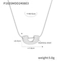 Gold Steel U Shape Pendant Snake Chain Necklace Hoops view 8