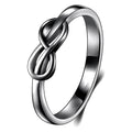Minimal Infinity Knot Slim Ring In Three Metal Tones view 7