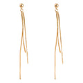 Silver Gold Snake Chain Tassel Drop Earrings Ball Stud view 5
