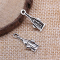 Wine Bottle And Glass Charms in Detailed Metal Finishes for Jewelry Making view 2