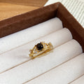 Open Adjustable Pearl Zircon Ring Three Metal Styles view 8