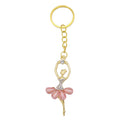 Ballerina Dancer Keychain Rhinestone Gold Ring Nine Colors view 10