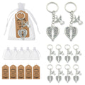 Silver Tone Angel And Heart-Shaped Wing Charm Keychain, 2 Styles view 1