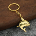 Curved Shark Metal Keychains in Three Polished Finishes view 4