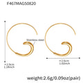 Spiral Wire Hook C Hoop Earrings in Gold and Silver Tone view 6
