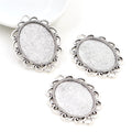 Scalloped Oval 18x25mm Metal Cabochon Connector Trays view 2