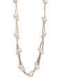Gold Tone Irregular Pearl Cluster Wire Choker Necklace view 5