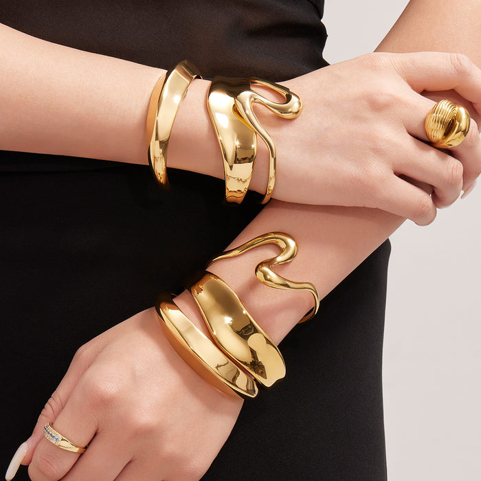 Sculpted Wide Open Cuff Bracelet Collection in Six Styles