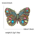 Large Rhinestone Butterfly Brooch Silver-Tone Alloy Crystal Pave view 6