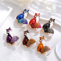 Red Gold Tone Fox Crystal Enamel Six Designs Metal Brooch Pin view 4