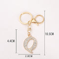 Gold Rhinestone Initial Letter Keychain A-Z Alphabet 26 Options view 5