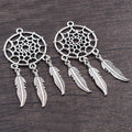 Dreamcatcher Feather Pendants in Bronze and Silver view 2