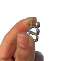 Silver Tone Triple Row Ear Cuff With Clear Crystal Bands view 5