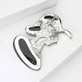 Abalone Shell Silhouette Lady Brooch with Wide Hat view 4