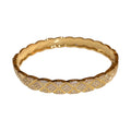 Crosshatched Crystal Hinged Bangle In Gold Tone Or Silver Tone view 5
