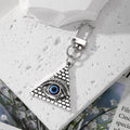 Gold and Silver Tone Triangle Evil Eye Clip Keychains view 3