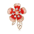 Gold Tone Flower Crystal Three Designs Metal Brooch Pin 2.8 x 3.8 cm view 7