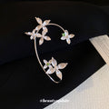 Silver Tone Floral Branch Ear Cuff with Crystal Accents view 4
