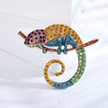 Multicolor Crystal Chameleon Brooch in Four Color Variations view 8