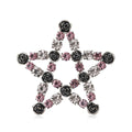 Open Star Rhinestone Brooch in Two Colors Decorative Lapel Pin view 2