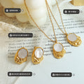 Gold Irregular Mother Pearl Pendant Necklace Stud Earrings view 2