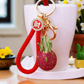 Jeweled Dragon Fruit Keychain with Fortune and Loose Heart Loop Options view 1