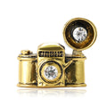 Vintage Camera Brooch with Round Clear Crystal Lens view 5