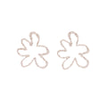 Silver Crystal Look Open Flower Statement Stud Earrings view 5