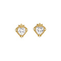 Gold Tone Heart Crystal Huggie Earrings With Decorative Details view 5