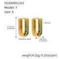Gold U Hoop Pavé Zircon Earrings Multi Color Sizes view 12