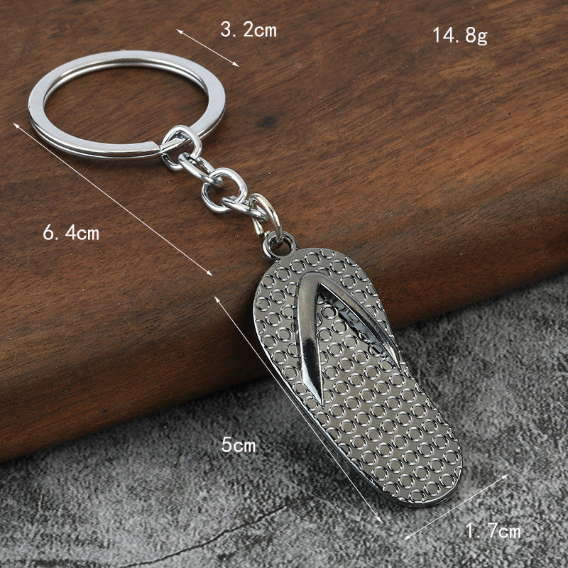 Creative Flip Flop Metal Keychain Cartoon Bag Charm Gift