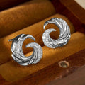 Crystal Swirl Stud Earrings in Gold and Silver Tone view 2