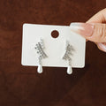 Silver Tree Clear Look Pearl Look Dangle Stud Earrings view 3