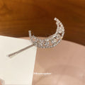 Rhinestone Star Moon Bobby Hair Pins Silver Three Styles view 4